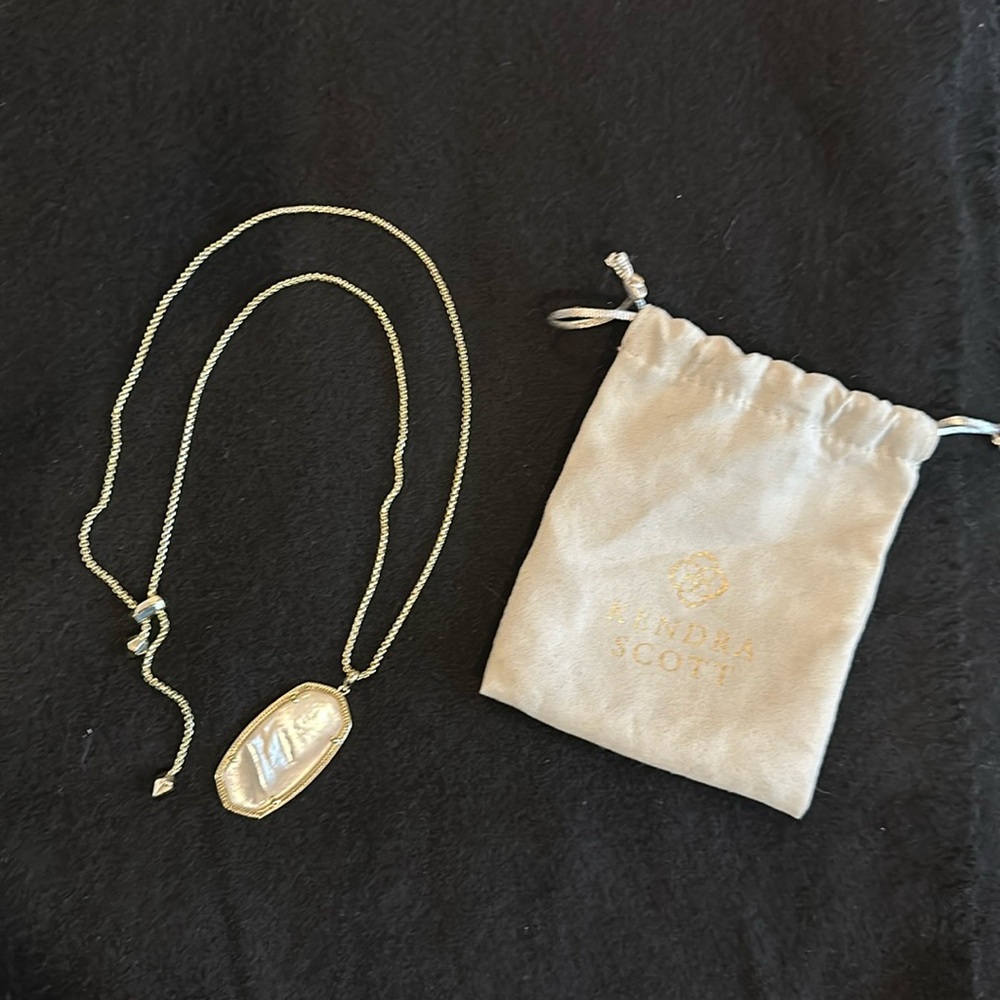 Kendra Scott Gold Mother of Pearl Adjustable Length Danielle Necklace